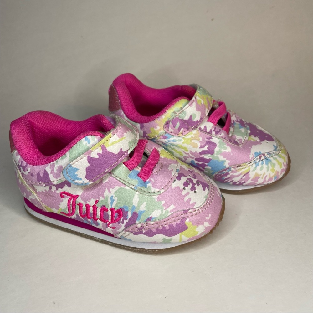 Juicy Couture Multicolor Baby Girl Shoes Sz 4M Splatter Tie Dye Cute Fashion